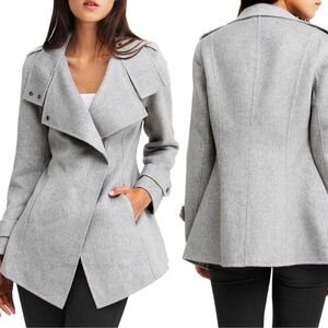 Belle & Bloom: Bad Girl: Wool Blend:Moto Coat size S grey